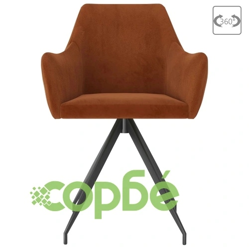 Трапезни столове, 4 бр, кафяви, кадифе ➤ топ цена ➤ sorbe.bg