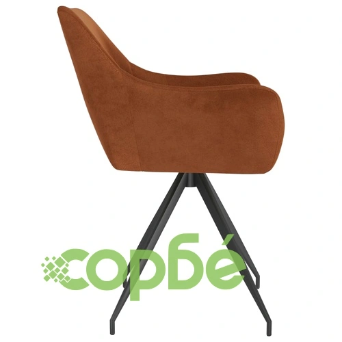 Трапезни столове, 4 бр, кафяви, кадифе ➤ топ цена ➤ sorbe.bg