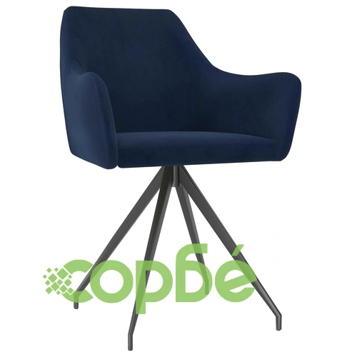 Трапезни столове, 6 бр, сини, кадифе ➤ топ цена ➤ sorbe.bg