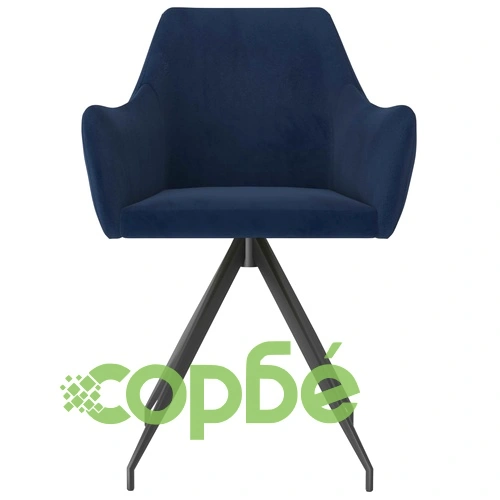 Трапезни столове, 6 бр, сини, кадифе ➤ топ цена ➤ sorbe.bg