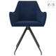 Трапезни столове, 6 бр, сини, кадифе