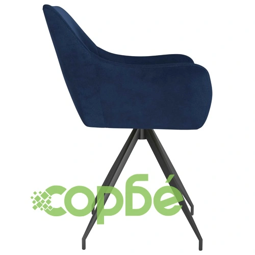 Трапезни столове, 6 бр, сини, кадифе ➤ топ цена ➤ sorbe.bg