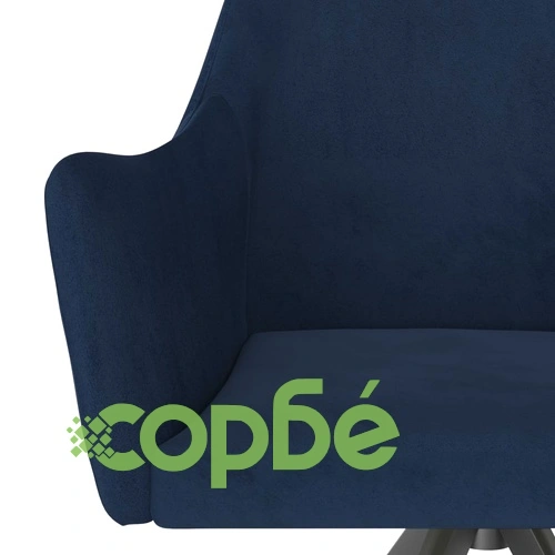 Трапезни столове, 6 бр, сини, кадифе ➤ топ цена ➤ sorbe.bg