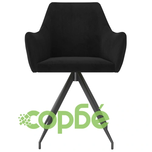 Трапезни столове, 6 бр, черни, кадифе ➤ топ цена ➤ sorbe.bg