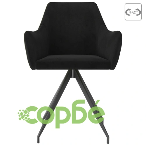 Трапезни столове, 6 бр, черни, кадифе ➤ топ цена ➤ sorbe.bg