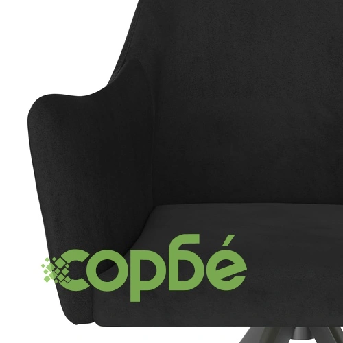 Трапезни столове, 6 бр, черни, кадифе ➤ топ цена ➤ sorbe.bg