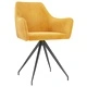 Трапезни столове, 6 бр, жълти, кадифе