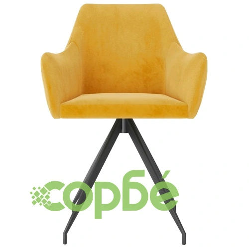 Трапезни столове, 6 бр, жълти, кадифе ➤ топ цена ➤ sorbe.bg