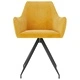Трапезни столове, 6 бр, жълти, кадифе
