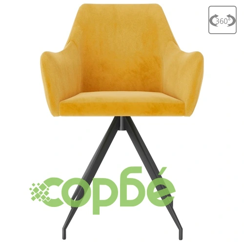 Трапезни столове, 6 бр, жълти, кадифе ➤ топ цена ➤ sorbe.bg