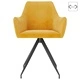 Трапезни столове, 6 бр, жълти, кадифе