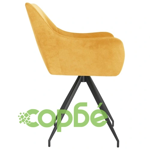 Трапезни столове, 6 бр, жълти, кадифе ➤ топ цена ➤ sorbe.bg