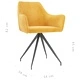 Трапезни столове, 6 бр, жълти, кадифе