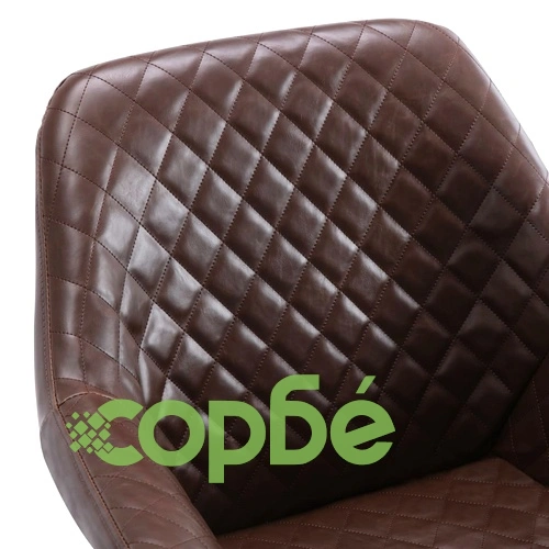 Трапезни столове, 4 бр, тъмнокафяви, изкуствена кожа ➤ топ цена ➤ sorbe.bg