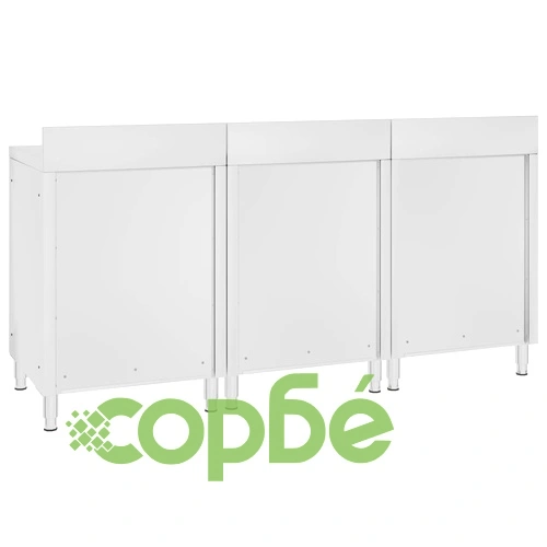 Търговска работна маса с шкаф 180x60x96 см неръждаема стомана ➤ топ цена ➤ sorbe.bg