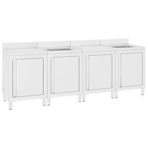 Търговски кухненски шкаф за мивка, 240x60x96 см, инокс