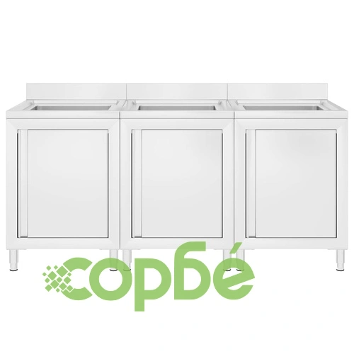 Търговски кухненски шкафове за мивки 3 бр неръждаема стомана ➤ топ цена ➤ sorbe.bg