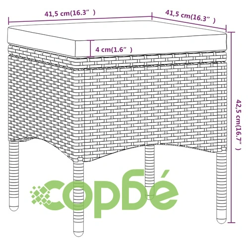 Градински комплект, 5 части, полиратан и акация, черен ➤ топ цена ➤ sorbe.bg
