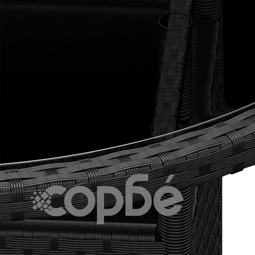 Градински бистро комплект, 5 части, полиратан, черен ➤ топ цена ➤ sorbe.bg