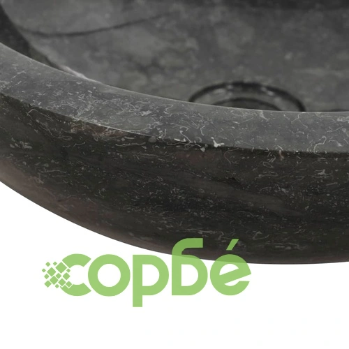 Шкаф за баня от тиково дърво масив с черна мивка от мрамор ➤ топ цена ➤ sorbe.bg