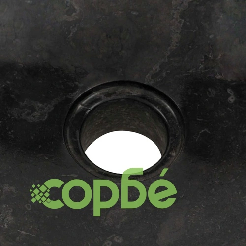 Шкаф за баня от тиково дърво масив с черна мивка от мрамор ➤ топ цена ➤ sorbe.bg