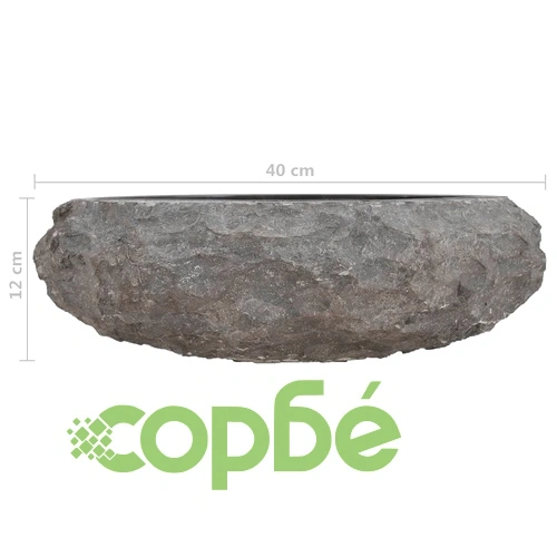 Шкаф за баня от тиково дърво масив с черна мивка от мрамор ➤ топ цена ➤ sorbe.bg