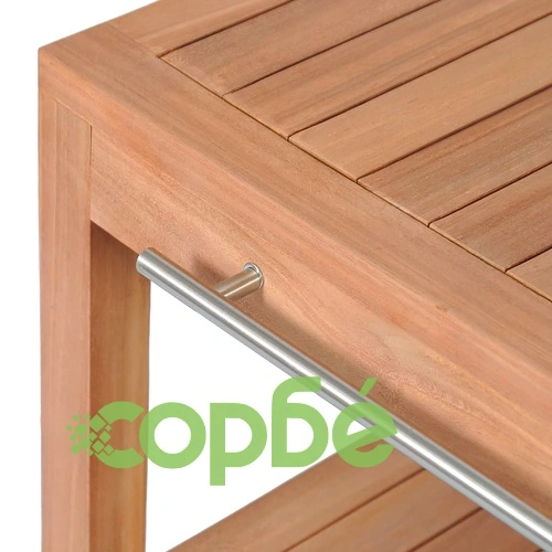 Шкаф за баня от тиково дърво масив с кремава мивка от мрамор ➤ топ цена ➤ sorbe.bg