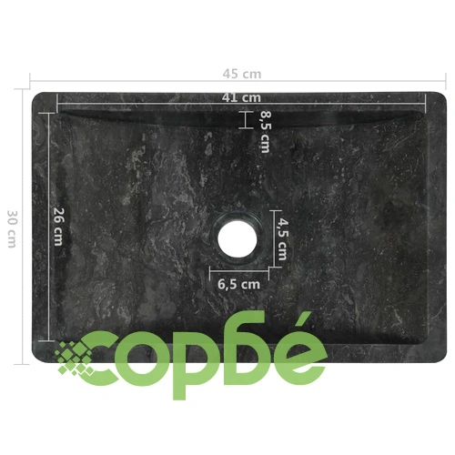 Шкаф за баня от тиково дърво масив с черни мивки от мрамор ➤ топ цена ➤ sorbe.bg