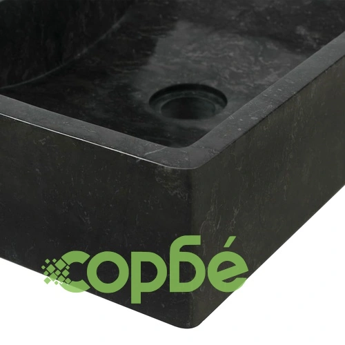 Шкаф за баня от тиково дърво масив с черни мивки от мрамор ➤ топ цена ➤ sorbe.bg