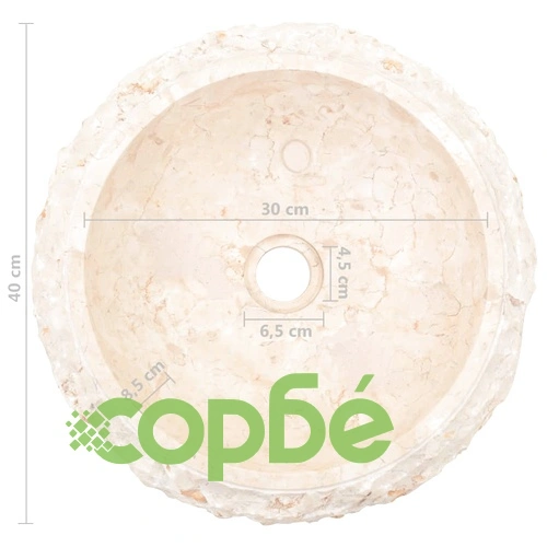 Шкаф за баня от тиково дърво масив с кремава мивка от мрамор ➤ топ цена ➤ sorbe.bg