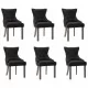 Трапезни столове, 6 бр, черни, текстил