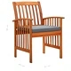 3058088  5 Piece Garden Dining Set with Cushions Solid Acacia Wood (45962+2x312130)