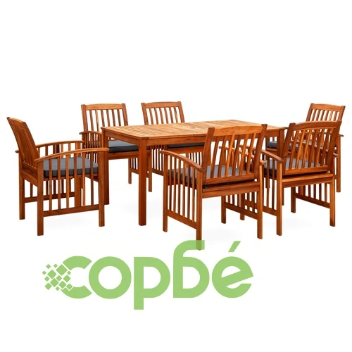 3058089  7 Piece Garden Dining Set with Cushions Solid Acacia Wood (45962+2x312131) ➤ топ цена ➤ sorbe.bg