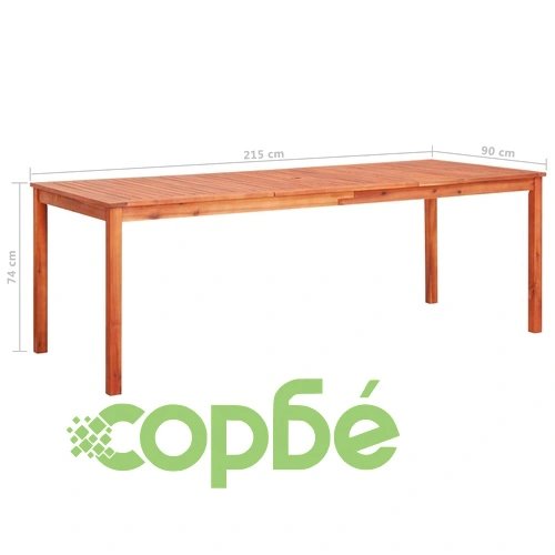 3058091  9 Piece Garden Dining Set with Cushions Solid Acacia Wood (45963+312128+2x312129) ➤ топ цена ➤ sorbe.bg