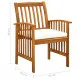 3058091  9 Piece Garden Dining Set with Cushions Solid Acacia Wood (45963+312128+2x312129)