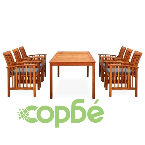 3058092  7 Piece Garden Dining Set with Cushions Solid Acacia Wood (45963+2x312131) ➤ топ цена ➤ sorbe.bg