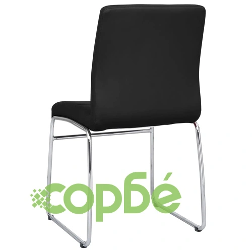 Трапезни столове, 4 бр, черни, изкуствена кожа ➤ топ цена ➤ sorbe.bg