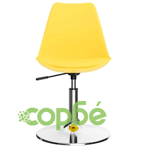 Въртящи се трапезни столове, 6 бр, жълти, изкуствена кожа ➤ топ цена ➤ sorbe.bg