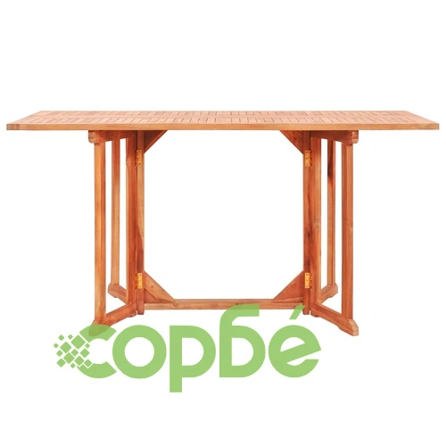 Градински трапезен комплект, сгъваем, 7 части, тик масив ➤ топ цена ➤ sorbe.bg