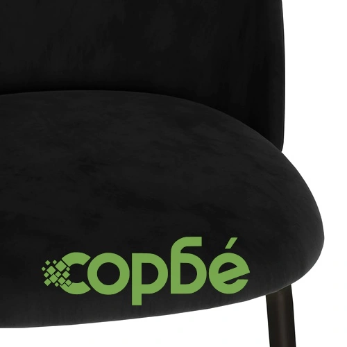 Трапезни столове, 6 бр, черни, текстил ➤ топ цена ➤ sorbe.bg