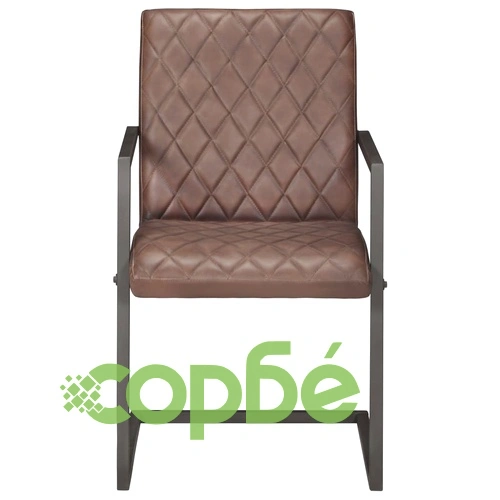 Конзолни трапезни столове, 4 бр, кафяви, естествена кожа ➤ топ цена ➤ sorbe.bg