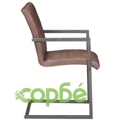 Конзолни трапезни столове, 4 бр, кафяви, естествена кожа ➤ топ цена ➤ sorbe.bg