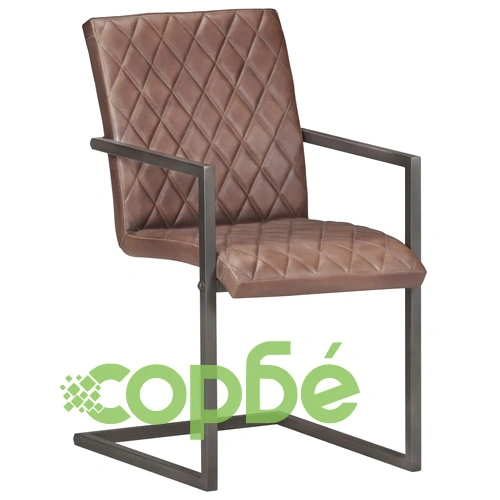 Конзолни трапезни столове, 6 бр, кафяви, естествена кожа ➤ топ цена ➤ sorbe.bg