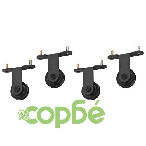 Механизми за плъзгаща врата, 2 бр, 183 см, стомана, черни ➤ топ цена ➤ sorbe.bg