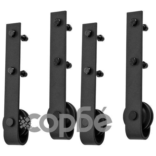 Механизми за плъзгаща врата, 2 бр, 183 см, стомана, черни ➤ топ цена ➤ sorbe.bg