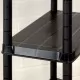 Стелаж за съхранение с 4 рафта черен 183x30,5x130 см пластмаса