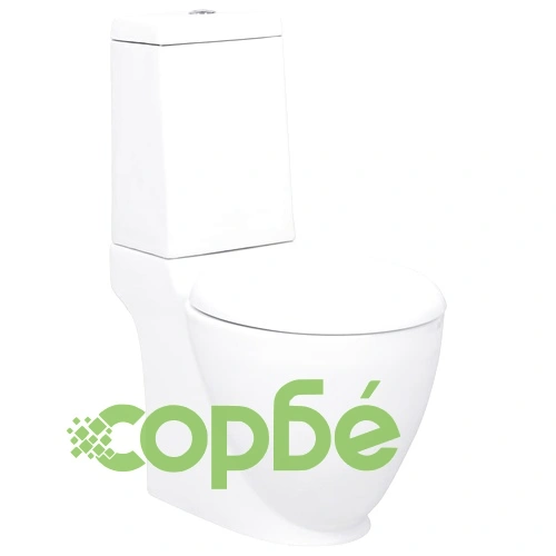 Керамичен моноблок тоалетна чиния кръгла долно оттичане бяла ➤ топ цена ➤ sorbe.bg