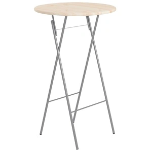 Сгъваема бар маса, 60х113 см, стомана и естествен бор