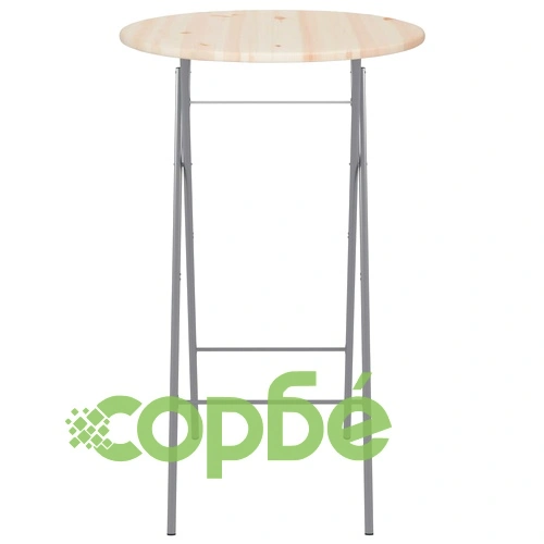 Сгъваема бар маса, 60х113 см, стомана и естествен бор ➤ топ цена ➤ sorbe.bg