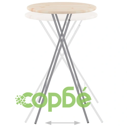 Сгъваеми бар маси, 6 бр, 60х113 см, стомана и естествен бор ➤ топ цена ➤ sorbe.bg